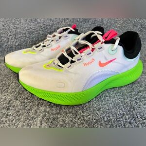 nike react escape run white/neon women’s running shoes